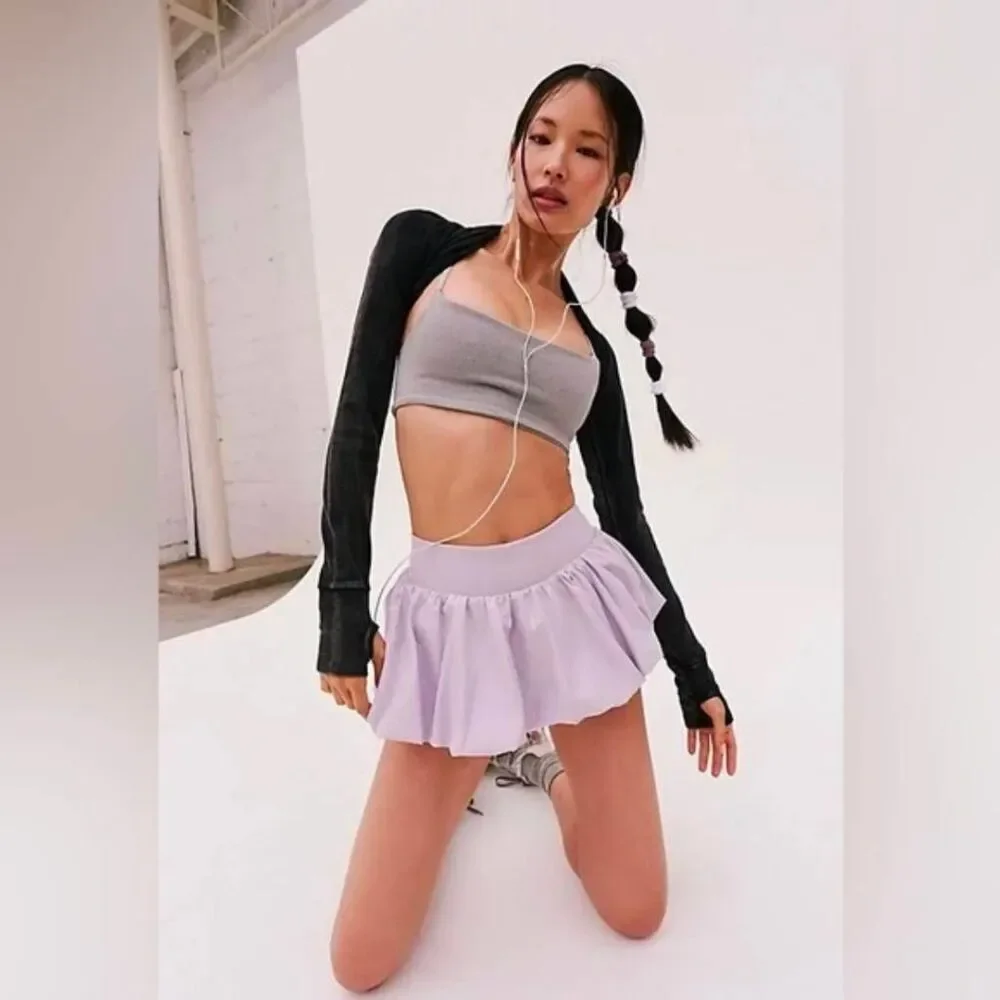 Free People Dance All Day Bubble Skort in Lavender Glaze